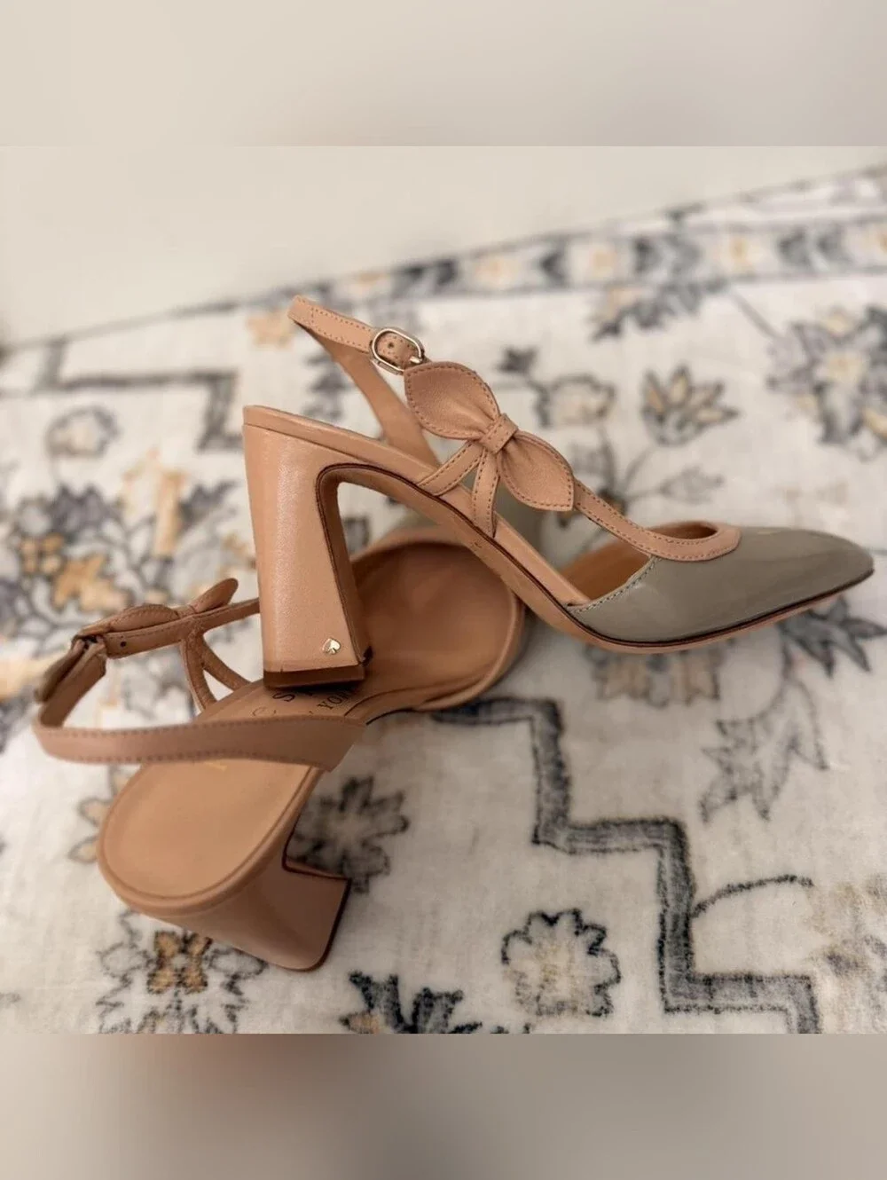 Kate Spade Two-Tone Pointed Toe Bow Heels